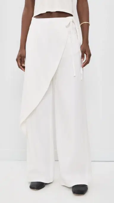 DL1961 Zoie Wrap Relaxed Pants White Aura (DL Aura) 30 | Thumbnail 2