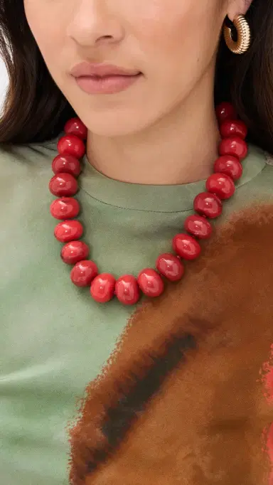 BaubleBar Joan Necklace Red One Size | Thumbnail 3