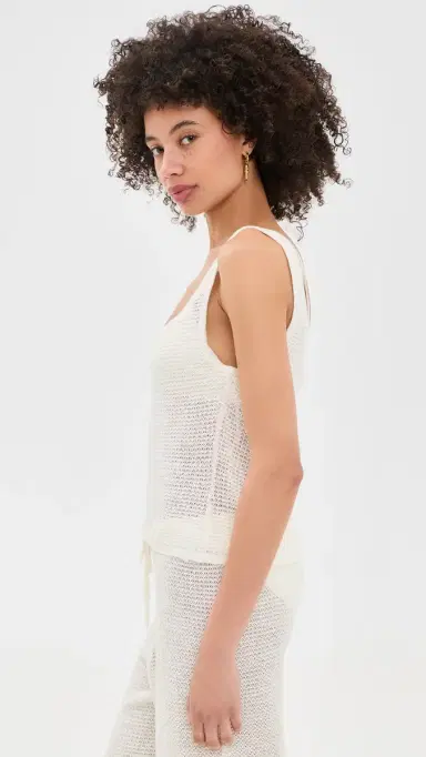 Onia Square Neck Knit Tank Egret | Thumbnail 4 Onia Square Neck Knit Tank Egret | Thumbnail 4