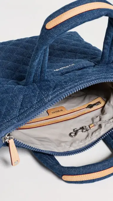MZ Wallace Small Sutton Deluxe Tote True Blue Denim One Size | Thumbnail 6 MZ Wallace Small Sutton Deluxe Tote True Blue Denim One Size | Thumbnail 6
