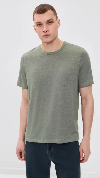 Onia Stretch Linen Crew Neck Tee Agave | Thumbnail 2