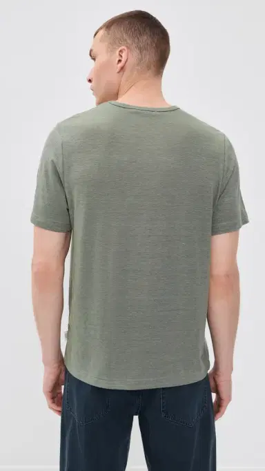 Onia Stretch Linen Crew Neck Tee Agave | Thumbnail 3