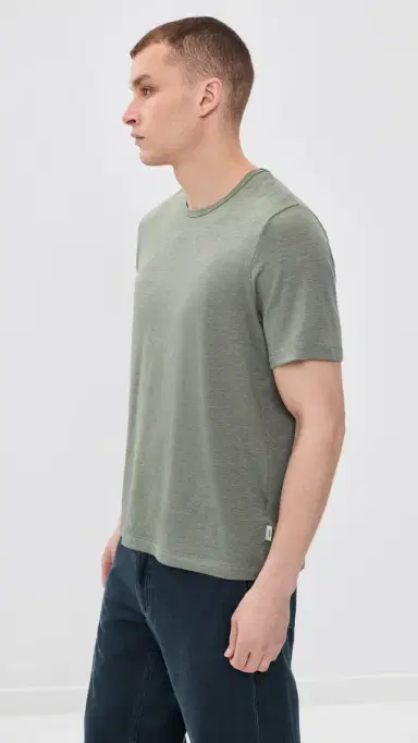 Onia Stretch Linen Crew Neck Tee Agave | Thumbnail 4