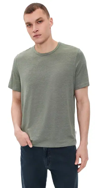 Onia Stretch Linen Crew Neck Tee Agave | Thumbnail 1