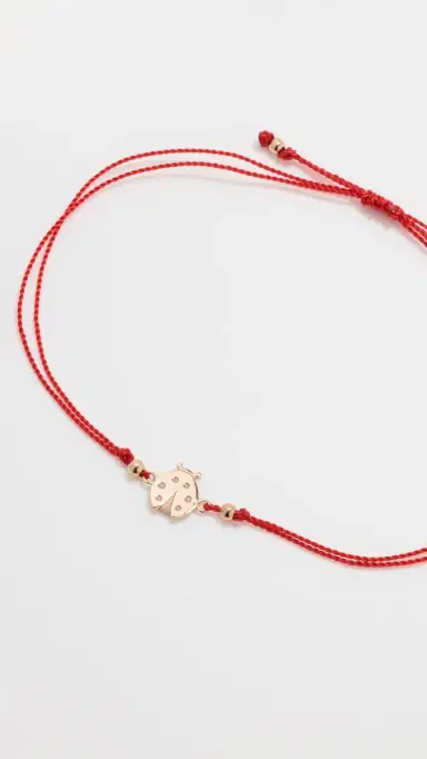 Zoë Chicco 14k Gold Ladybug Cord Bracelet 14k Yellow Gold One Size | Thumbnail 4