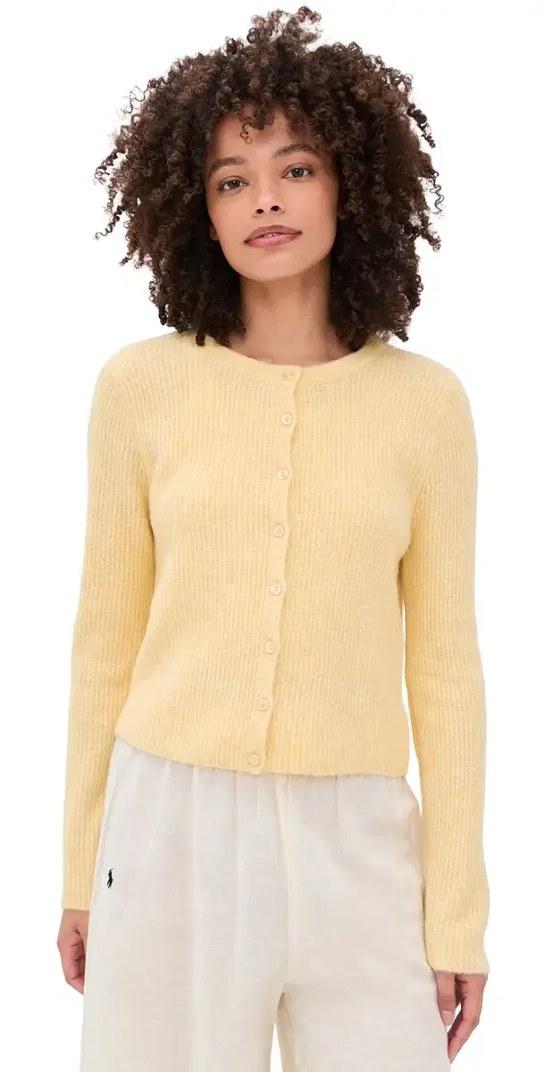 edina Rib Cardigan Custard