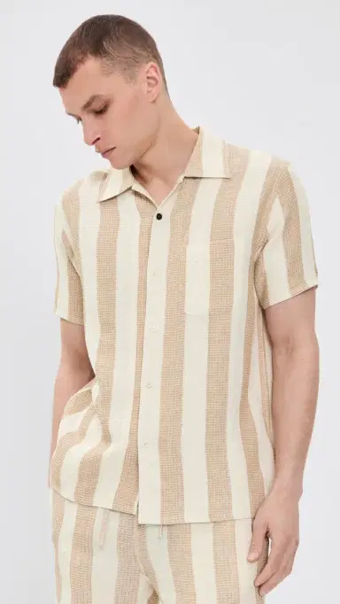 Kardo Chintan Handloom triped Shirt Tan | Thumbnail 2