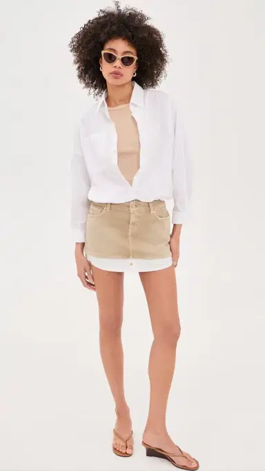 7 For All Mankind Double Layer Cherry Skirt Colored Mankind | Thumbnail 5