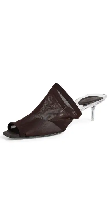 Courrèges Mesh Mules Chocolate | Thumbnail 1 Courrèges Mesh Mules Chocolate | Thumbnail 1