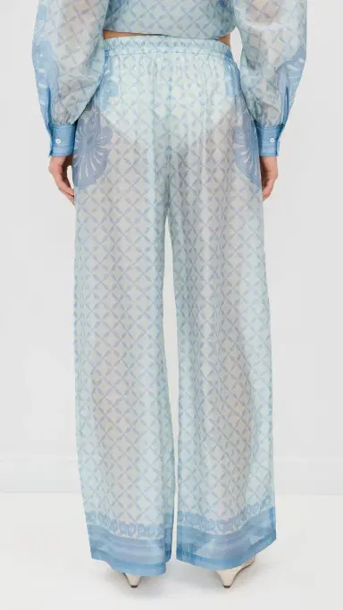 Shani Shemer Macey Pants Aqua Shell Print M | Thumbnail 3 Shani Shemer Macey Pants Aqua Shell Print M | Thumbnail 3