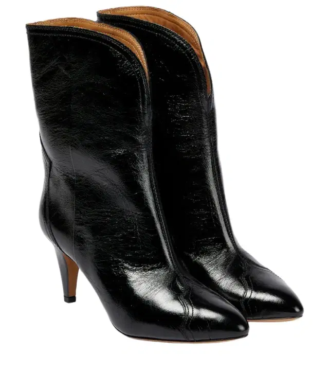 Isabel Marant Dytho crinkled leather ankle boots