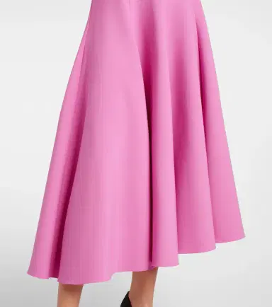 Oscar de la Renta High-rise wool-blend midi skirt | Thumbnail 4