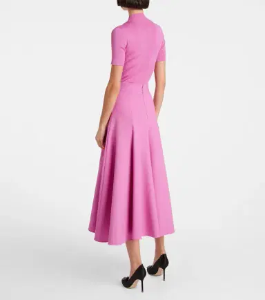 Oscar de la Renta High-rise wool-blend midi skirt | Thumbnail 5