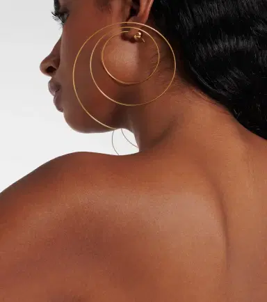 Alaïa Alaïa Thin Spiral S gold-plated stainless steel earrings | Thumbnail 3