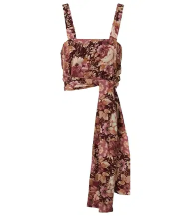 Chloé Chloé Floral crêpe de chine crop top | Thumbnail 1