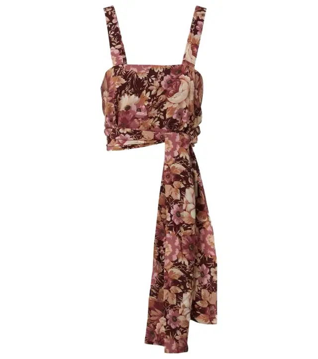 Chloé Floral crêpe de chine crop top