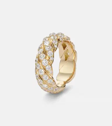 David Yurman Sculpted Cable Flex 18kt gold ring with diamonds | Thumbnail 2 David Yurman Sculpted Cable Flex 18kt gold ring with diamonds | Thumbnail 2