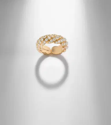 David Yurman Sculpted Cable Flex 18kt gold ring with diamonds | Thumbnail 5 David Yurman Sculpted Cable Flex 18kt gold ring with diamonds | Thumbnail 5