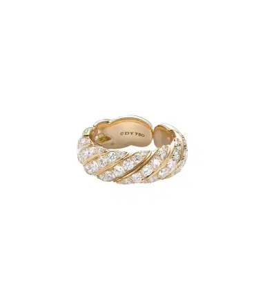 David Yurman Sculpted Cable Flex 18kt gold ring with diamonds | Thumbnail 1 David Yurman Sculpted Cable Flex 18kt gold ring with diamonds | Thumbnail 1