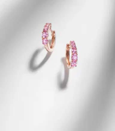 Anita Ko 18kt rose gold huggie earrings with sapphires | Thumbnail 5