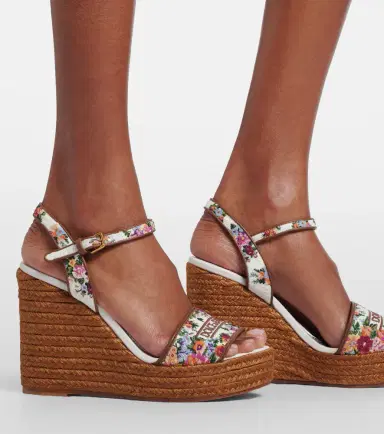 Dolce & Gabbana Floral embroidered espadrille wedges | Thumbnail 6