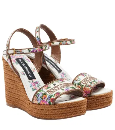 Dolce & Gabbana Floral embroidered espadrille wedges | Thumbnail 1