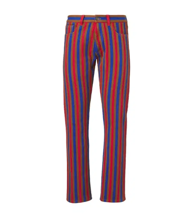 Striped straight jeans