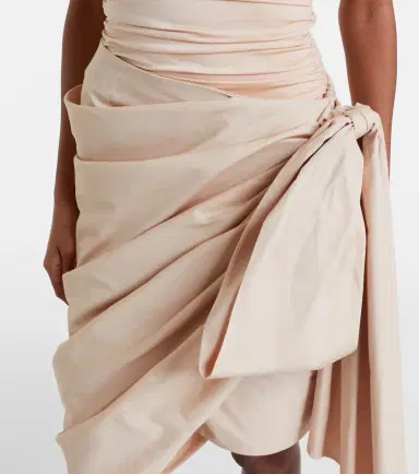 Chloe Chloé Bow-detail cotton poplin midi skirt | Thumbnail 2