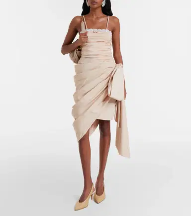 Chloe Chloé Bow-detail cotton poplin midi skirt | Thumbnail 4