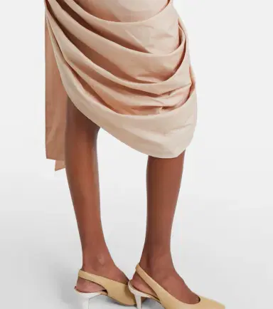 Chloe Chloé Bow-detail cotton poplin midi skirt | Thumbnail 5