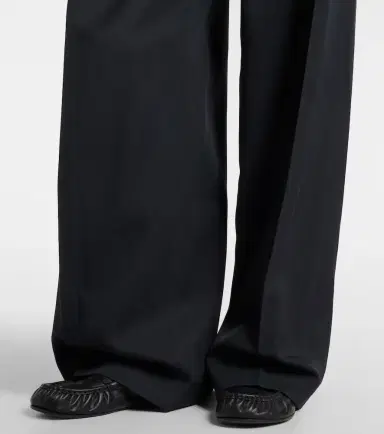 Jean Paul Gaultier Leather-trimmed wool wide-leg pants | Thumbnail 5 Jean Paul Gaultier Leather-trimmed wool wide-leg pants | Thumbnail 5