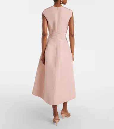 Oscar de la Renta Bouquet embroidered silk cocktail dress | Thumbnail 4