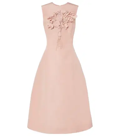 Oscar de la Renta Bouquet embroidered silk cocktail dress | Thumbnail 1
