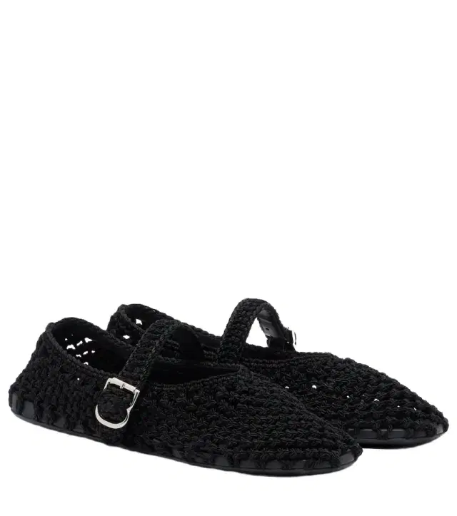 Alaia Alaïa Braided satin cord ballet flats