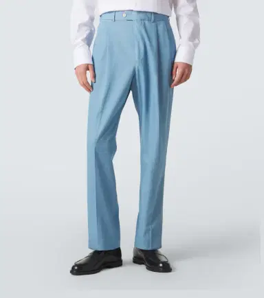 Dunhill Pleated straight cotton suit pants | Thumbnail 3 Dunhill Pleated straight cotton suit pants | Thumbnail 3
