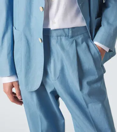 Dunhill Pleated straight cotton suit pants | Thumbnail 5 Dunhill Pleated straight cotton suit pants | Thumbnail 5