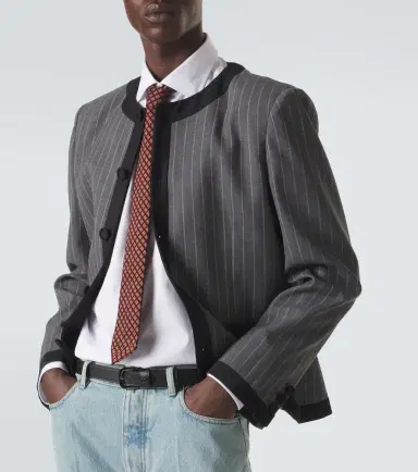 Valentino Pinstripe virgin wool jacket | Thumbnail 4 Valentino Pinstripe virgin wool jacket | Thumbnail 4