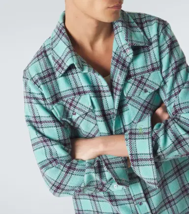 God’s True Cashmere Plaid cashmere shirt with amethyst | Thumbnail 4 God’s True Cashmere Plaid cashmere shirt with amethyst | Thumbnail 4