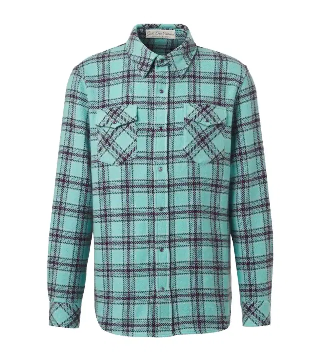 God's True Cashmere Plaid cashmere shirt with amethyst