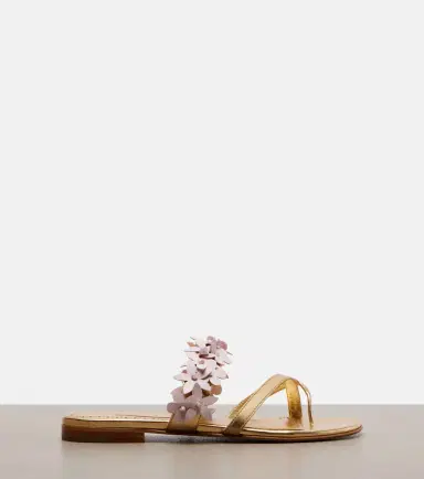 Manolo Blahnik Fiosa appliqué leather thong sandals | Thumbnail 2