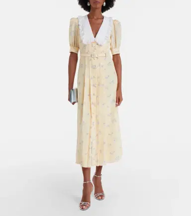 Alessandra Rich Lace-trimmed floral silk shirt dress | Thumbnail 2