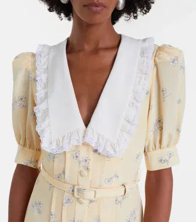 Alessandra Rich Lace-trimmed floral silk shirt dress | Thumbnail 3