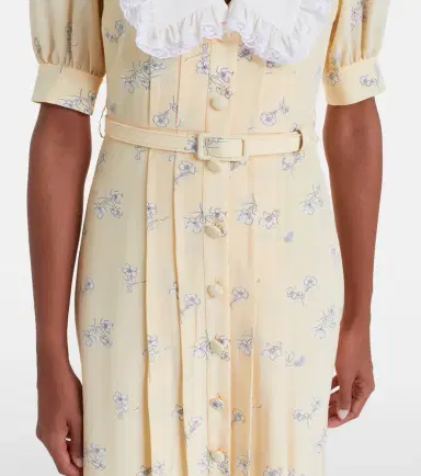 Alessandra Rich Lace-trimmed floral silk shirt dress | Thumbnail 4
