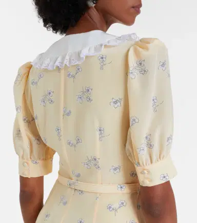 Alessandra Rich Lace-trimmed floral silk shirt dress | Thumbnail 5