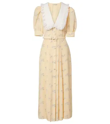 Alessandra Rich Lace-trimmed floral silk shirt dress | Thumbnail 1