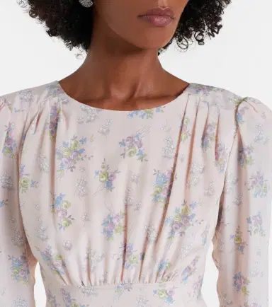 Alessandra Rich Floral open-back silk midi dress | Thumbnail 4 Alessandra Rich Floral open-back silk midi dress | Thumbnail 4