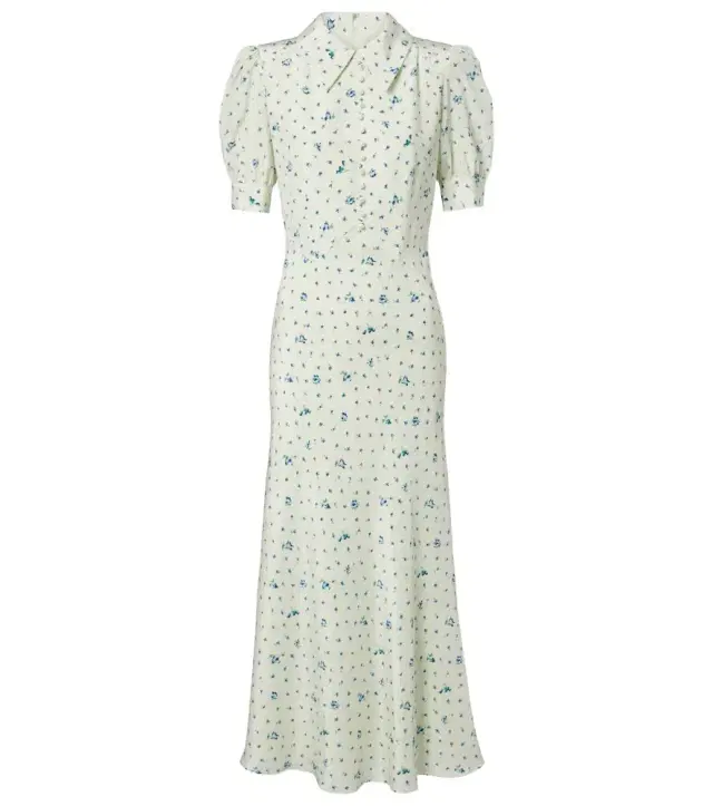 Alessandra Rich Floral silk midi dress