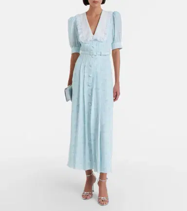 Alessandra Rich Floral silk midi dress | Thumbnail 4 Alessandra Rich Floral silk midi dress | Thumbnail 4