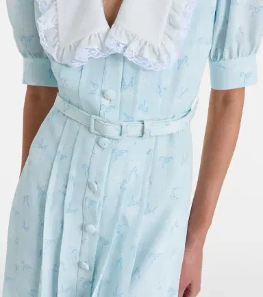 Alessandra Rich Floral silk midi dress | Thumbnail 5 Alessandra Rich Floral silk midi dress | Thumbnail 5