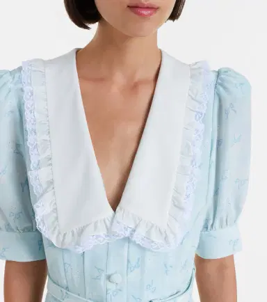 Alessandra Rich Floral silk midi dress | Thumbnail 6 Alessandra Rich Floral silk midi dress | Thumbnail 6